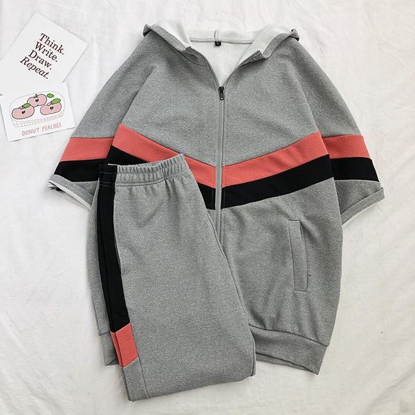 men's tracksuits 2021 spring casual tracksuit sets hooded coat and shorts patchwork short sleeve sweatshirts jogging running clothing, Gray
men's tracksuits 2021 spring casual tracksuit sets hooded coat and shorts patchwork short sleeve sweatshirts jogging running clothing, Gray