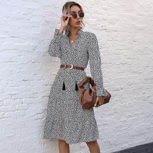 casual dresses spring print dress women 2021 tassel lace up collar full sleeve summer ladies slim leopard long, Black;gray
casual dresses spring print dress women 2021 tassel lace up collar full sleeve summer ladies slim leopard long, Black;gray