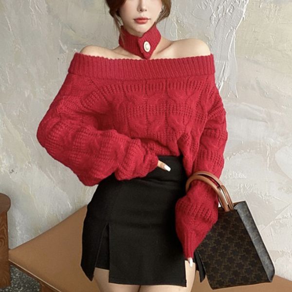 2021 slash neck knitted shirt elegant hollow out loose pullover female long sleeve solid white/red/blue sweater autumn b5kt, White;black
2021 slash neck knitted shirt elegant hollow out loose pullover female long sleeve solid white/red/blue sweater autumn b5kt, White;black