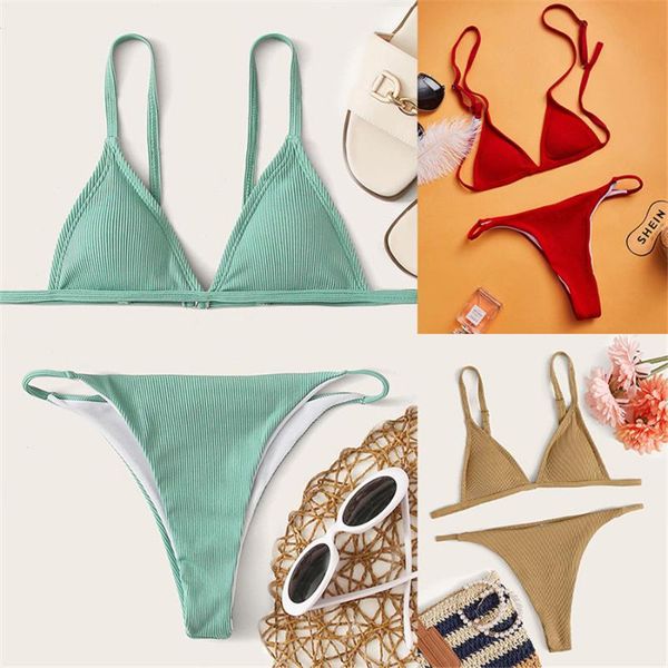 women's swimwear solid bikini thong 2021 push up set swimsuit women bathing suit brazilian beachwear swimming, White;black
women's swimwear solid bikini thong 2021 push up set swimsuit women bathing suit brazilian beachwear swimming, White;black