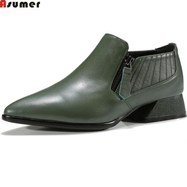 asumer black fashion new arrival women pumps pointed toe genuine leather shoes square heel single shoes med heels
asumer black fashion new arrival women pumps pointed toe genuine leather shoes square heel single shoes med heels