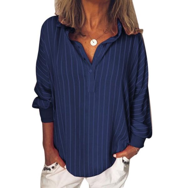 women's blouses & shirts fashion autumn woman stripe loose casual striped button lapel girl long sleeve shirt blouse female clothing, White
women's blouses & shirts fashion autumn woman stripe loose casual striped button lapel girl long sleeve shirt blouse female clothing, White