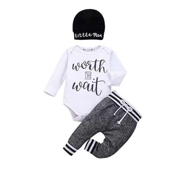 0-24m newborn kid baby boy clothes set letter print funny romper long sleeve body pants suit 3pcs cute sweet outfit, White
0-24m newborn kid baby boy clothes set letter print funny romper long sleeve body pants suit 3pcs cute sweet outfit, White