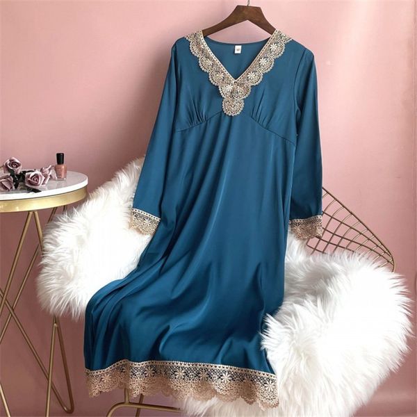 soft lace trim long sleeve nightdress rayon v-neck women nightgown sleepwear casual nightwear homewear, Black;red
soft lace trim long sleeve nightdress rayon v-neck women nightgown sleepwear casual nightwear homewear, Black;red