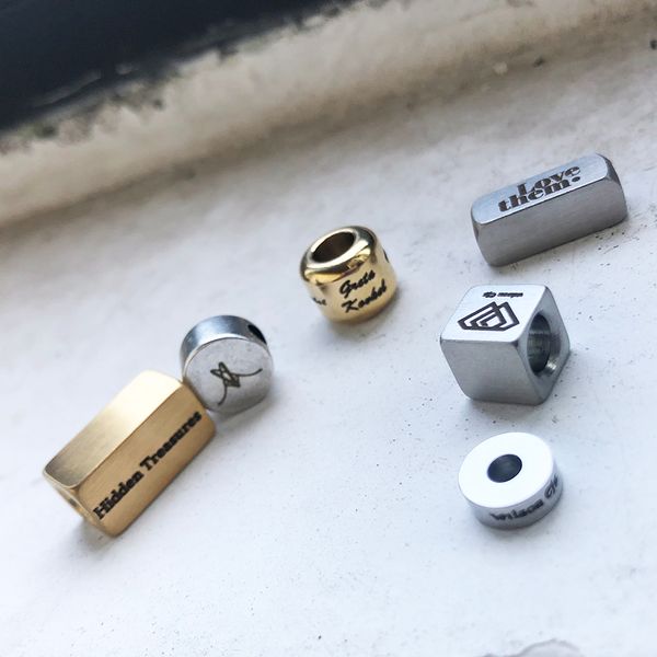 engrave logo custom beads for bracelet making custom brand bead cuff cube tube tag stainless steel accessories package, Bronze;silver
engrave logo custom beads for bracelet making custom brand bead cuff cube tube tag stainless steel accessories package, Bronze;silver