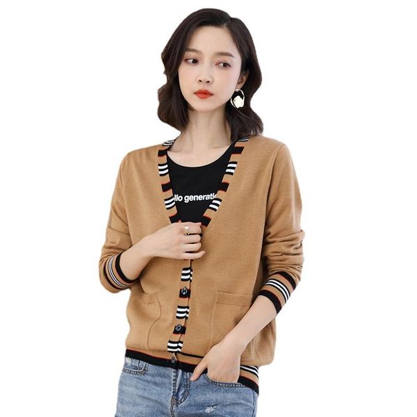women's knits & tees 2021 spring and autumn knit cardigan v-neck outer fashion loose sweater jacket, White
women's knits & tees 2021 spring and autumn knit cardigan v-neck outer fashion loose sweater jacket, White