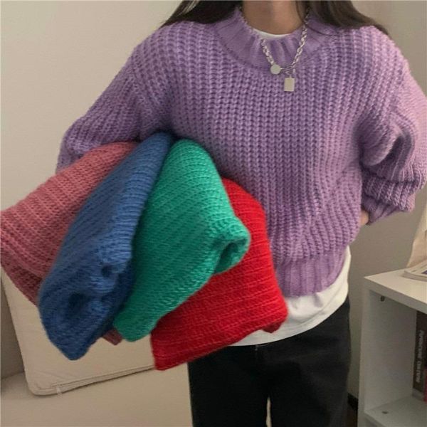 women's sweaters solid color loose women sweater 2021 korean version o-neck all-match out wear knitting fashion warm ladies, White;black
women's sweaters solid color loose women sweater 2021 korean version o-neck all-match out wear knitting fashion warm ladies, White;black