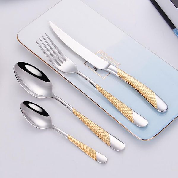 dinnerware sets tableware fork spoon knife set cutlery golden stainless steel silverware western dinner flatware
dinnerware sets tableware fork spoon knife set cutlery golden stainless steel silverware western dinner flatware