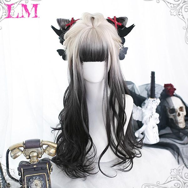 synthetic wigs lm long ombre colorful cosplay lolita harajuku wig with bangs natural wavy black and white daily
synthetic wigs lm long ombre colorful cosplay lolita harajuku wig with bangs natural wavy black and white daily