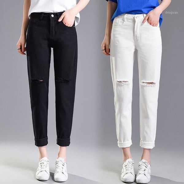 women's pants & capris 2021 spring korean hole jeans female classic high waist harem women slim solid color ankle-length casual wf558, Black;white
women's pants & capris 2021 spring korean hole jeans female classic high waist harem women slim solid color ankle-length casual wf558, Black;white