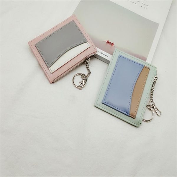 card holders 1pc contrast color mini zipper holder for women lady small wallet cute bank cards pack documentpakket, Brown;gray
card holders 1pc contrast color mini zipper holder for women lady small wallet cute bank cards pack documentpakket, Brown;gray