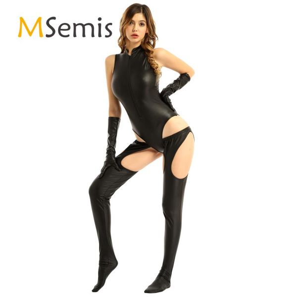 womens lingerie latex bodysuit open crotch patent leather jumpsuits with hollow out crotchless pants pantyhose long gloves
womens lingerie latex bodysuit open crotch patent leather jumpsuits with hollow out crotchless pants pantyhose long gloves