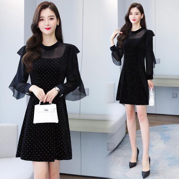 plus size autumn winter vintage gold velvet thicken warm vestido 2021 women casual dress office lady party black mini dresses, Black;gray
plus size autumn winter vintage gold velvet thicken warm vestido 2021 women casual dress office lady party black mini dresses, Black;gray