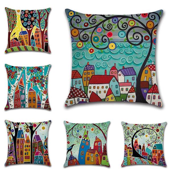 pillow case abstract house trees hug pillowcase linen sofa decoration 45x45cm printing home
pillow case abstract house trees hug pillowcase linen sofa decoration 45x45cm printing home