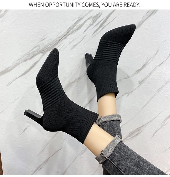 boots thin-tipped boots with elastic, women's short-barrel shoes, broad heels, socks, beige, fashionable, for autumn and winter, mru3, Black
boots thin-tipped boots with elastic, women's short-barrel shoes, broad heels, socks, beige, fashionable, for autumn and winter, mru3, Black