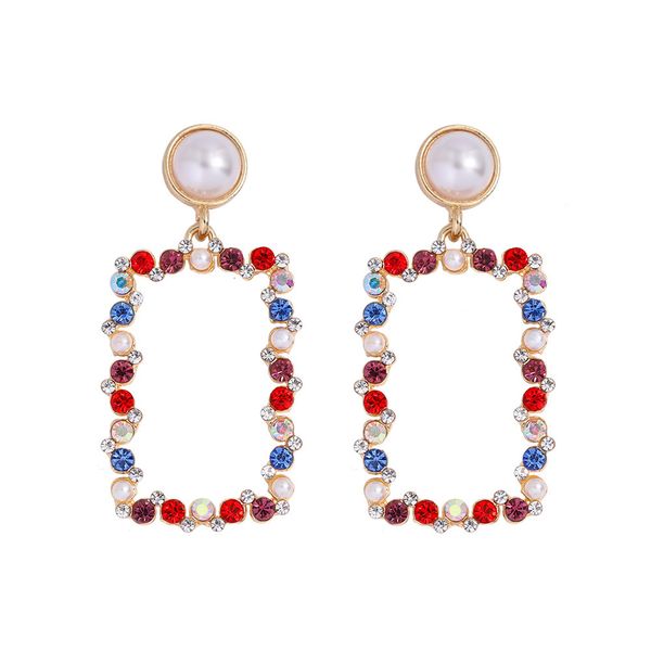 korean new fashion geometric square pearl inlaid diamond personality trend versatile earrings, Silver
korean new fashion geometric square pearl inlaid diamond personality trend versatile earrings, Silver