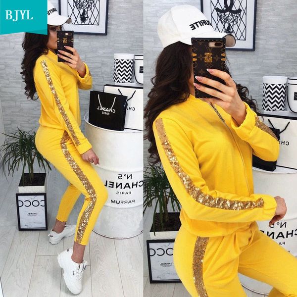2021 new yellow sequin glitter tracksuit autumn two baseball jacket and pants 2 piece set women outfits sportswear ladies 3myv, White
2021 new yellow sequin glitter tracksuit autumn two baseball jacket and pants 2 piece set women outfits sportswear ladies 3myv, White