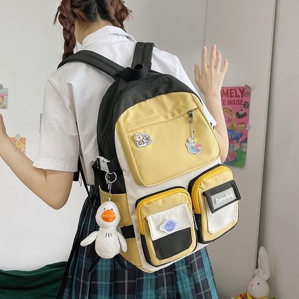 school bags fashion women's backpack trendy contrast color nylon bag of girls oxford cloth waterproof large-capacity travel backpacks
school bags fashion women's backpack trendy contrast color nylon bag of girls oxford cloth waterproof large-capacity travel backpacks