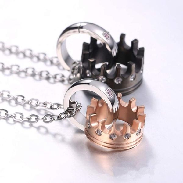 chains 2pcs queen king crown necklace for women men stainelss steel couple cz zircon valentine pendant his her, Silver
chains 2pcs queen king crown necklace for women men stainelss steel couple cz zircon valentine pendant his her, Silver