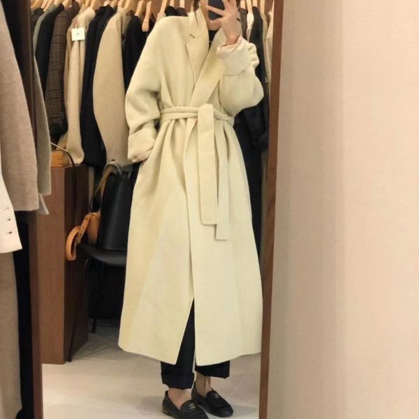 women's wool & blends women autumn winter creamy yellow long bandage coat jacket sashes woolen overcoat slim cardigan cloak, Black
women's wool & blends women autumn winter creamy yellow long bandage coat jacket sashes woolen overcoat slim cardigan cloak, Black