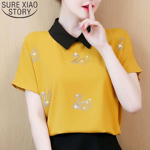 women's blouses & shirts 2021 fashion women chiffon short sleeve solid and turn-down collar casual 5100 50, White
women's blouses & shirts 2021 fashion women chiffon short sleeve solid and turn-down collar casual 5100 50, White