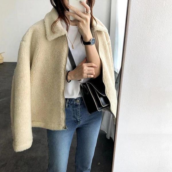 women's jackets women casual jacket spring autumn vintage lapel loose lambswool suede woman streetwear short outerwear & coats, Black;brown
women's jackets women casual jacket spring autumn vintage lapel loose lambswool suede woman streetwear short outerwear & coats, Black;brown