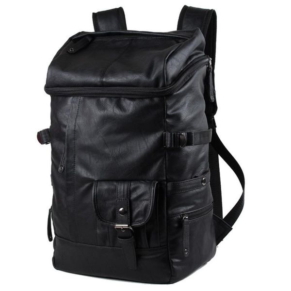 backpack men's large-capacity solid black backpacks casual travel bags school laptop 
backpack men's large-capacity solid black backpacks casual travel bags school laptop