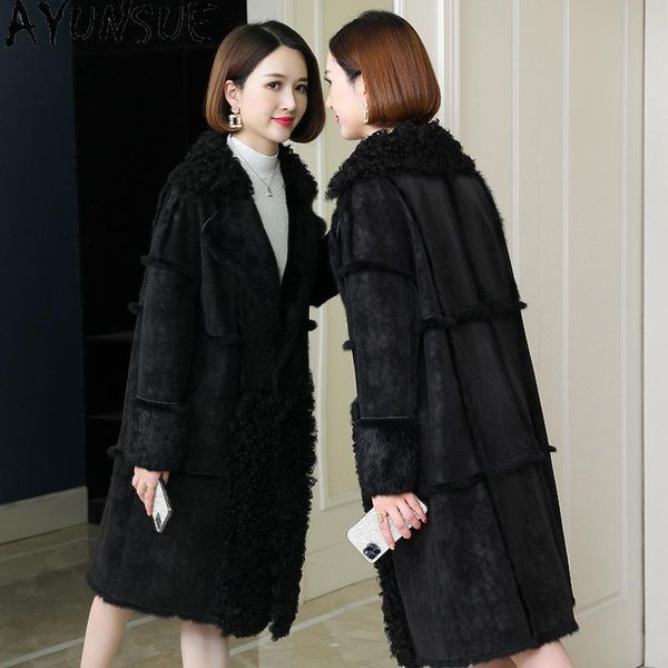 women's fur & faux ayunsue natural coat female real sheep collar jacket woman clothes winter 2021 korean coats and jackets women 031, Black
women's fur & faux ayunsue natural coat female real sheep collar jacket woman clothes winter 2021 korean coats and jackets women 031, Black