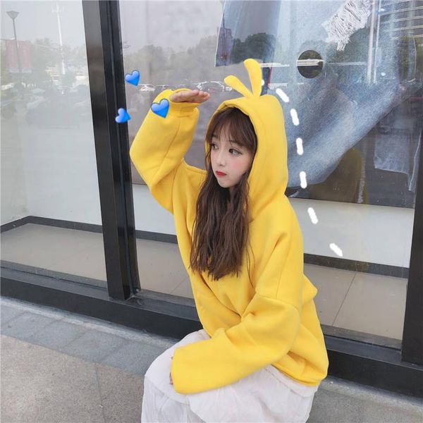 women's hoodies & sweatshirts women cute little duck yellow hoodie casual loose long sleeve sweet kawaii animal ears sweatshirt pullove, Black
women's hoodies & sweatshirts women cute little duck yellow hoodie casual loose long sleeve sweet kawaii animal ears sweatshirt pullove, Black