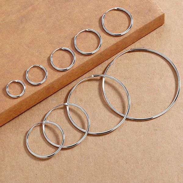 dangle & chandelier pure silver 30/40/50/60/70mm huggie hoop earrings for girls 2mm thick smooth round circle earing set brincos minimalist
dangle & chandelier pure silver 30/40/50/60/70mm huggie hoop earrings for girls 2mm thick smooth round circle earing set brincos minimalist