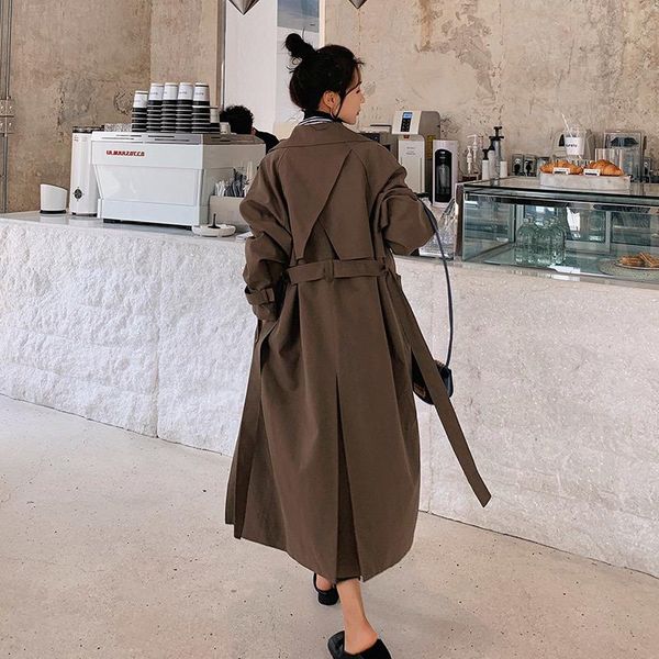 women's trench coats fashion women windbreaker plus sashes elegant mid-length autumn loose casual lapel long sleeve female korean veste, Tan;black 
women's trench coats fashion women windbreaker plus sashes elegant mid-length autumn loose casual lapel long sleeve female korean veste, Tan;black