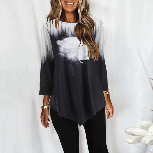 women's blouses & shirts vintage print blouse plus size long sleeve o neck casual loose tunic women camisas de mujer 40#, White
women's blouses & shirts vintage print blouse plus size long sleeve o neck casual loose tunic women camisas de mujer 40#, White