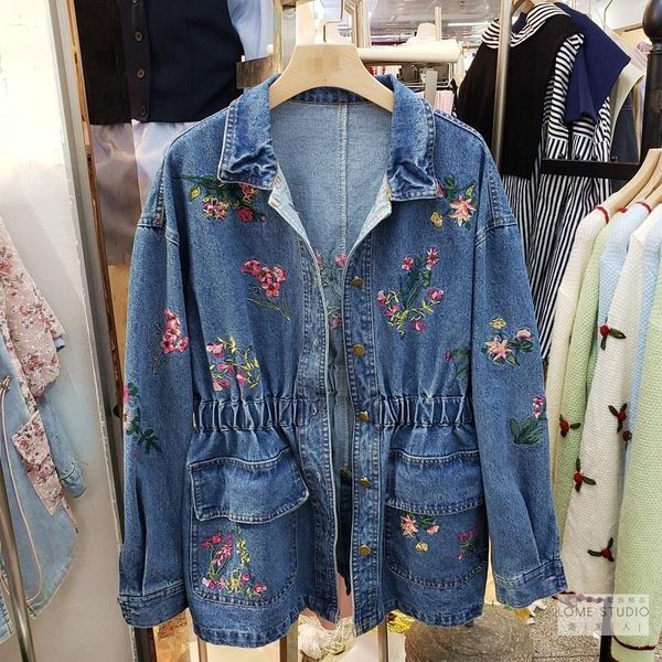 women's jackets elastic waist embroidery denim jacket women student outwear chaqueta mujer big size loose pocket jeans female streetwea, Black;brown
women's jackets elastic waist embroidery denim jacket women student outwear chaqueta mujer big size loose pocket jeans female streetwea, Black;brown