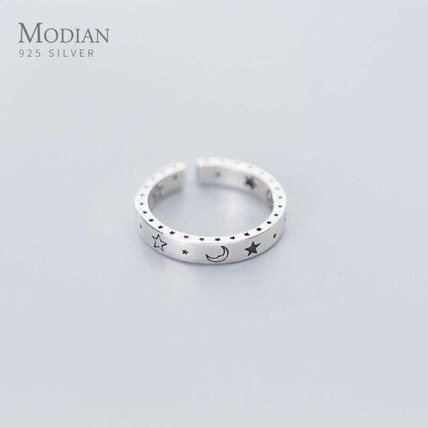 100% 925 sterling silver engrave fantasy charm stars moon fashion finger rings for women adjustable female fine jewelry 210707
100% 925 sterling silver engrave fantasy charm stars moon fashion finger rings for women adjustable female fine jewelry 210707