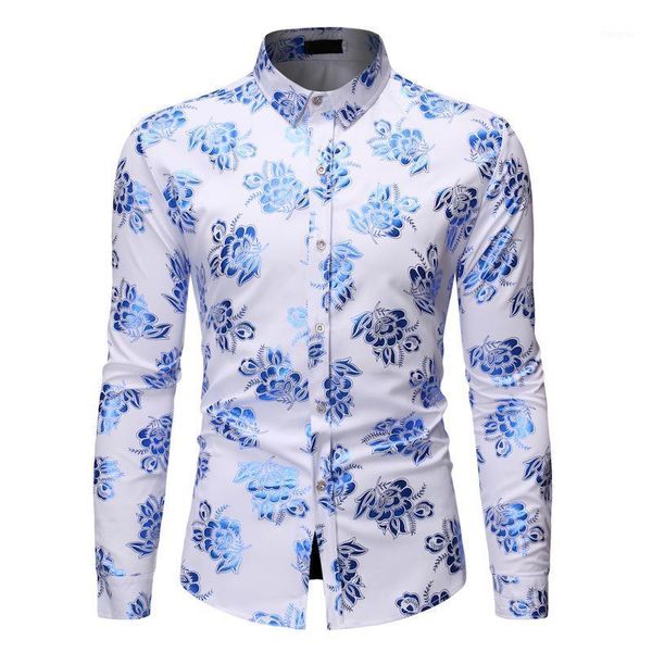 mens royal blue floral bronzing print dress shirts slim fit long sleeve white tuxedo shirt men party wedding business male, White;black
mens royal blue floral bronzing print dress shirts slim fit long sleeve white tuxedo shirt men party wedding business male, White;black