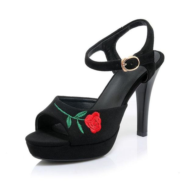 fanyuan summer women sandals open toe buckle embroidery high heels shoes daily outdoor club sandals women shoes size 32-42, Black
fanyuan summer women sandals open toe buckle embroidery high heels shoes daily outdoor club sandals women shoes size 32-42, Black