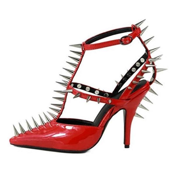 dress shoes pumps women spike rivets studded red patent leather buckle strap strappy pointed toe gladiator cm heels, Black
dress shoes pumps women spike rivets studded red patent leather buckle strap strappy pointed toe gladiator cm heels, Black