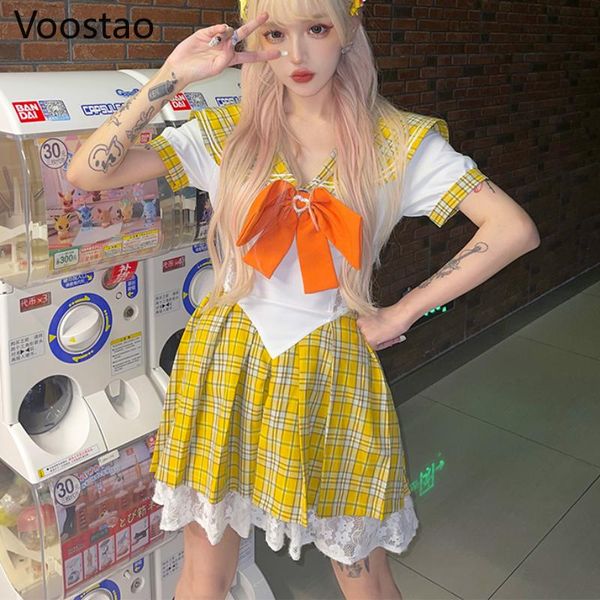casual dresses summer sweet lolita style mini dress women cute sailor collar bow plaid party girls harajuku lace patchwork y2k punk, Black;gray
casual dresses summer sweet lolita style mini dress women cute sailor collar bow plaid party girls harajuku lace patchwork y2k punk, Black;gray