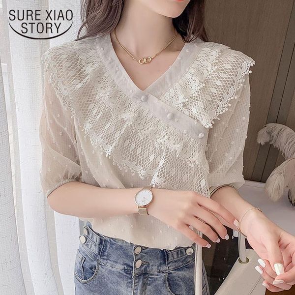 women's blouses & shirts french retro 2021 summer women blouse v-neck lace polka dot bubble short sleeve ruffle slim jacquard chiffon, White
women's blouses & shirts french retro 2021 summer women blouse v-neck lace polka dot bubble short sleeve ruffle slim jacquard chiffon, White