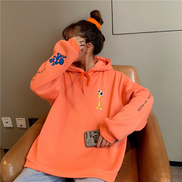 2021 new college style cartoon embroidery loose hooded sweatshirt women personality autumn cute fashion 4rpe, Black
2021 new college style cartoon embroidery loose hooded sweatshirt women personality autumn cute fashion 4rpe, Black