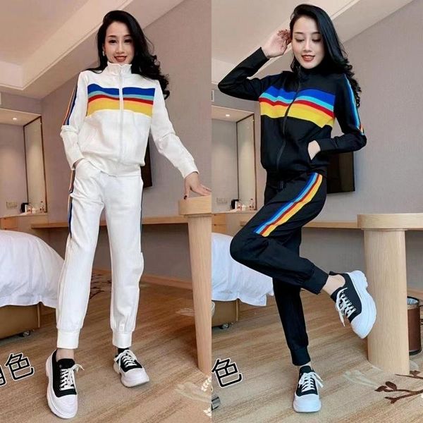 women's two piece pants casual sports suit 2021 spring and autumn slim slimming fashion two-piece running, White
women's two piece pants casual sports suit 2021 spring and autumn slim slimming fashion two-piece running, White