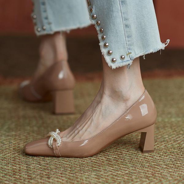 dress shoes string bead square toe real genuine leather women heels comfortable fashion high heel party wedding, Black
dress shoes string bead square toe real genuine leather women heels comfortable fashion high heel party wedding, Black