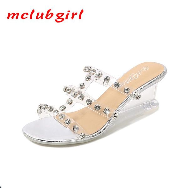 slippers mclugbirl wedge heel shoes women's summer wild rhinestone buckle simple transparent lfd, Black
slippers mclugbirl wedge heel shoes women's summer wild rhinestone buckle simple transparent lfd, Black