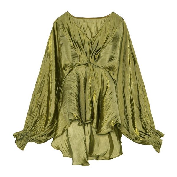 women's blouses & shirts 2021 autumn and winter lantern sleeve v-neck pearlescent thin temperament elegant long-sleeved shirt, White
women's blouses & shirts 2021 autumn and winter lantern sleeve v-neck pearlescent thin temperament elegant long-sleeved shirt, White
