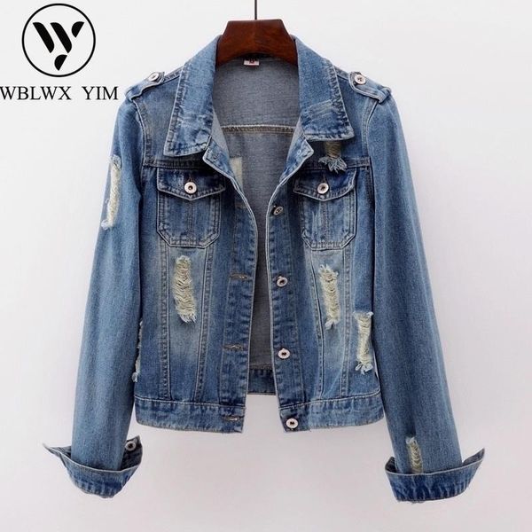 women's jackets harajuku jeans jacket women fashion hole plus size s-6xl short denim female spring autumn loose long sleeve coat, Black;brown
women's jackets harajuku jeans jacket women fashion hole plus size s-6xl short denim female spring autumn loose long sleeve coat, Black;brown