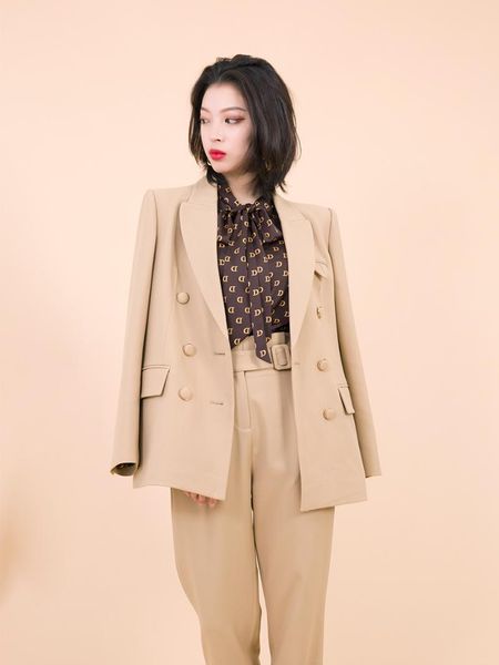women's suits & blazers suit jacket thick high-end design sense niche korean coat, White;black
women's suits & blazers suit jacket thick high-end design sense niche korean coat, White;black