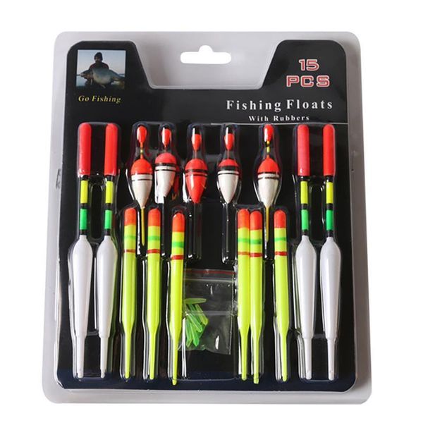 fishing accessories 1 set (15pcs) vertical buoy sea floats assorted size for most type of angling with attachment rubbers lures
fishing accessories 1 set (15pcs) vertical buoy sea floats assorted size for most type of angling with attachment rubbers lures