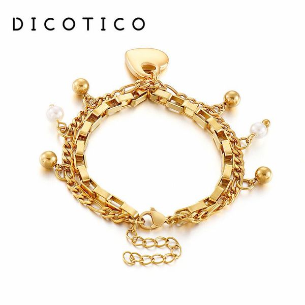 charm bracelets imitation pearl beads stainless steel ball heart for women double chain lobster bracelet jewelry wholesale items, Golden;silver
charm bracelets imitation pearl beads stainless steel ball heart for women double chain lobster bracelet jewelry wholesale items, Golden;silver