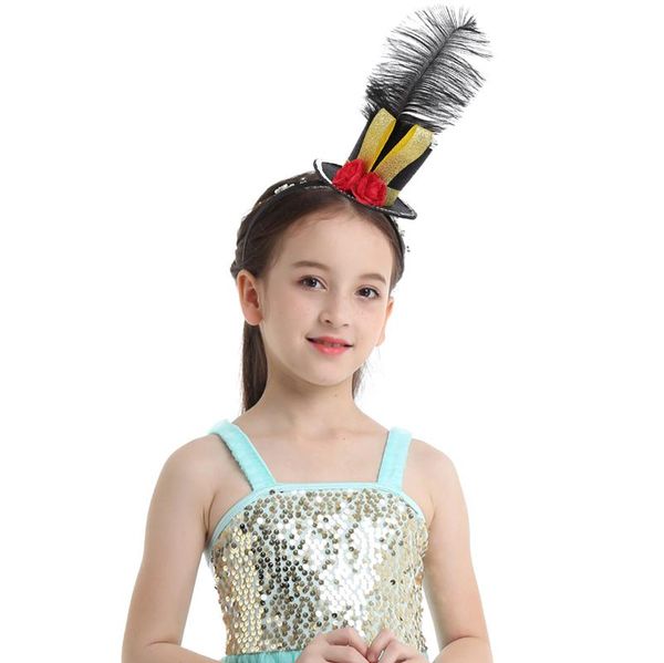 kids girls fancy steampunk mini hat fascinator headband with feather rose for halloween carnival party stage performance, Slivery;white
kids girls fancy steampunk mini hat fascinator headband with feather rose for halloween carnival party stage performance, Slivery;white