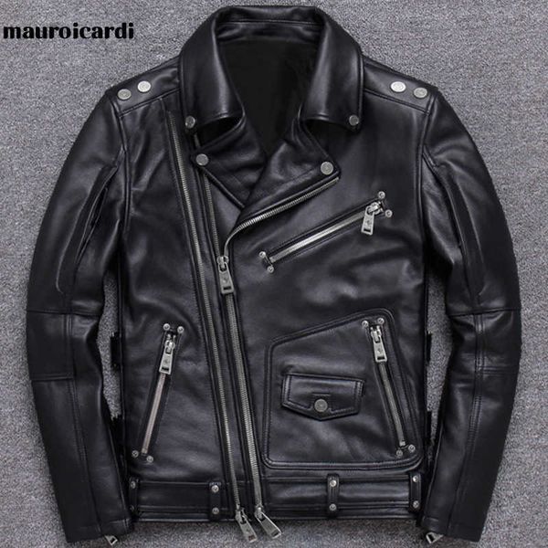 mauroicardi spring black leather motorcycle jacket for men style long sleeve zipper pockets mens leather jackets and coats 210928
mauroicardi spring black leather motorcycle jacket for men style long sleeve zipper pockets mens leather jackets and coats 210928